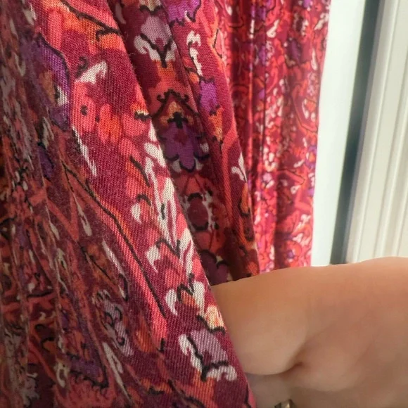 Torrid Medallion Midi Tiered super soft red skater sundress size 2 - Picture 8 of 13